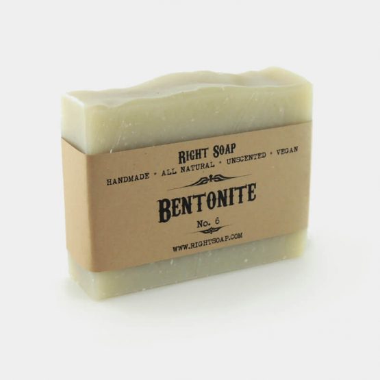 Bentonite Clay Soap Bar - All Natural, Vegan, Unscented - Face and Body Detox Soap - Best Natural Soap for Oily Skin - Shop Unscented Soaps by Right Soap cold process acne egzema blackheads