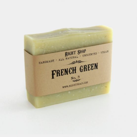French Green Clay Soap - Handmade Unscented Vegan Soap - Soap Best for All Skin Types - Natural Handmade Soap - Natural Cold Process Soap