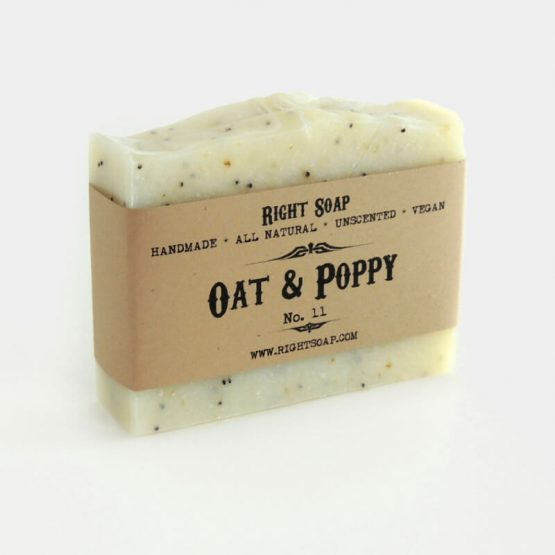 Oat Poppy Scrub Soap Bar - Natural - Unscented - Vegan Exfoliating Soap - Cold Process Soap Bar - Scrub Soap for Sensitive Skin
