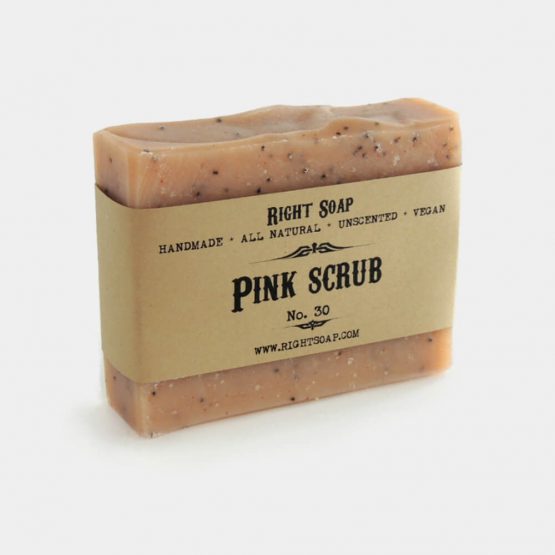Pink Clay Scrub Soap - All Natural - Handmade - Unscented - French Pink Clay Scrub Soap- Exfoliating Soap for all Skin Types - Vegan Soaps