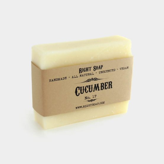 Cucumber Natural Soap Bar - Face and Body Soap Bar for All Skin Types - Wrinkle Reducer - Unscented Soap - Handmade Vegan Soap - Cold Process Process